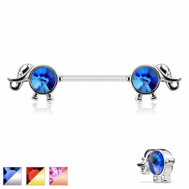 Round Gemmed Elephant Nipple Barbells
