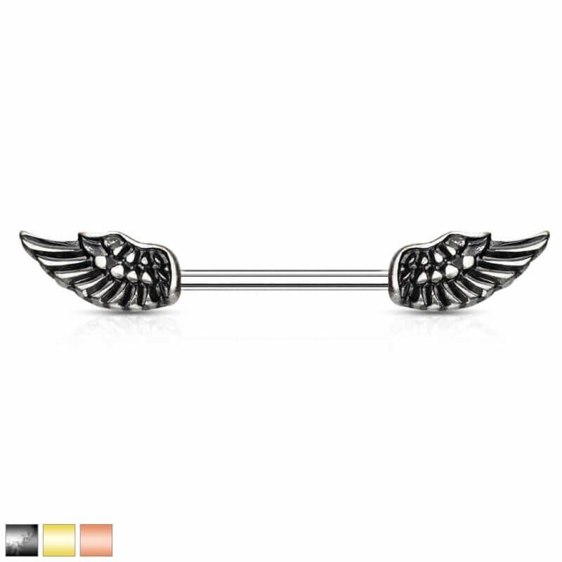 Angel Wings Nipple Barbell Rings