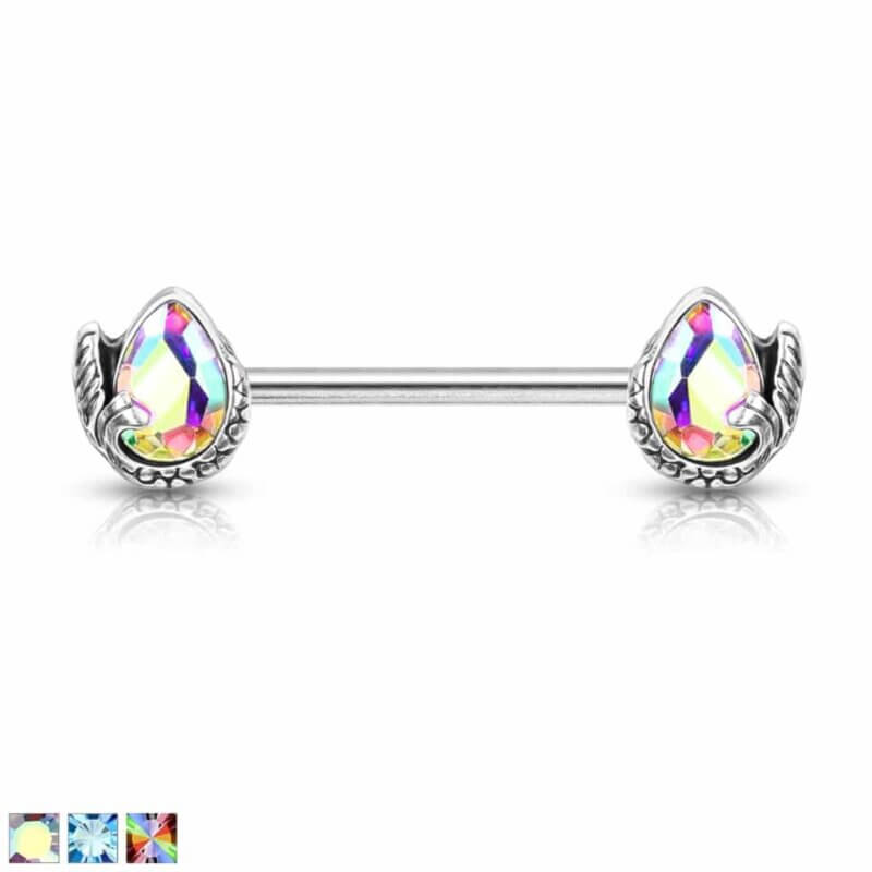 Bröstpiercing Stav med Fena från Sjöjungfru