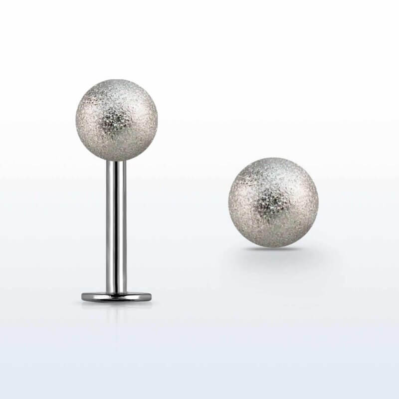 Steel Labret with 5 mm Frosted Ball