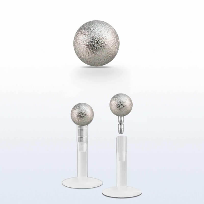 Clear Bio Flexible Labret Push in 3mm Frosted Steel Ball