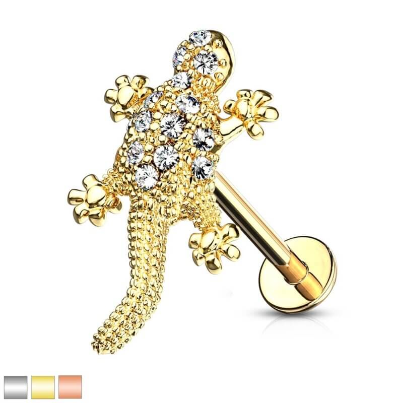CZ Paved Lizard Top Labret, Monroe, Ear Cartilage and More
