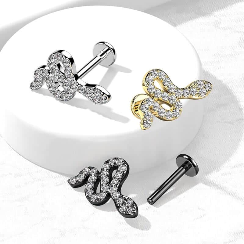 Snake Labret, Monroe, Cartilage Stud Rings