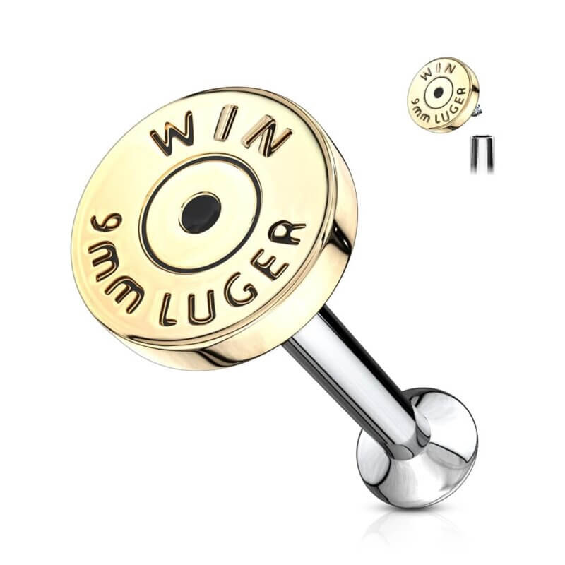 Bullet Back Casing Labret, Monroe, Ear Cartilage Studs