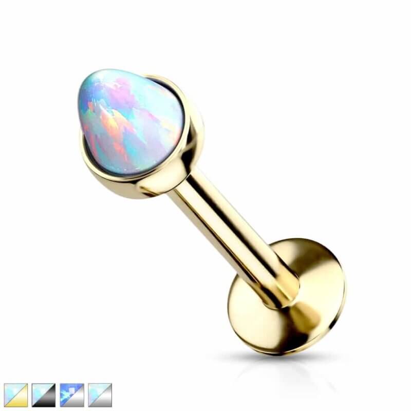 Opal Spike Top Labret Studs for Chin, Monroe, Ear Cartilage