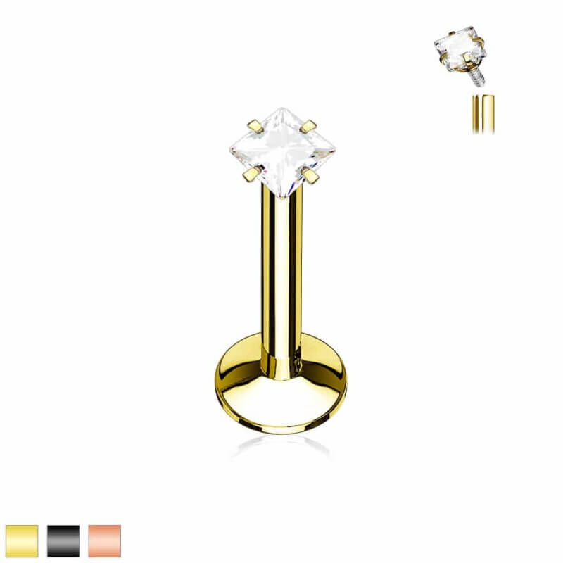 Sqaure Labret Monroe Cartilage Stud Rings