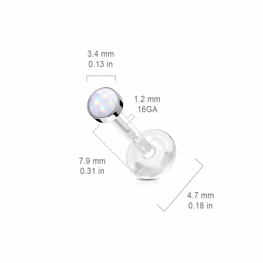 Illuminating Stone Top Bio Flex Studs for Labret, Monroe, Ear Cartilage - Bild 5