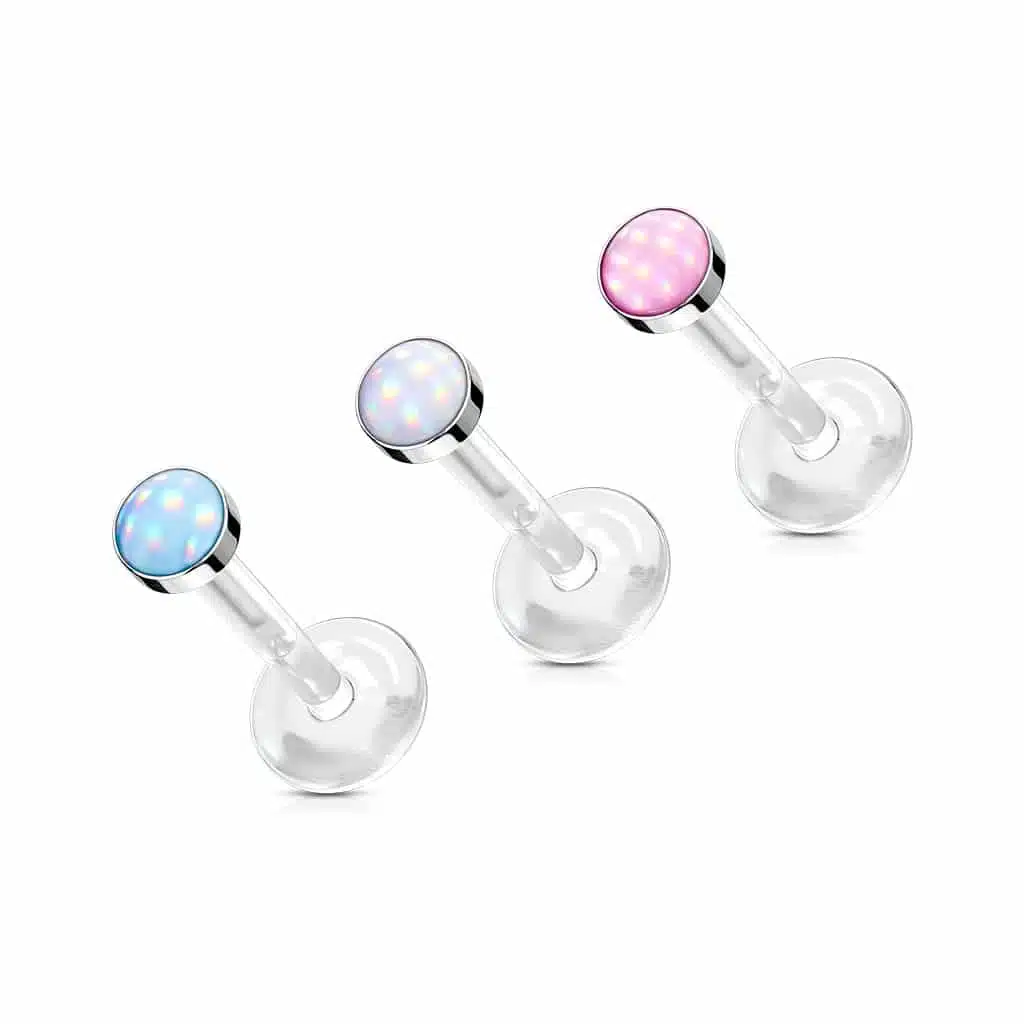 Illuminating Stone Top Bio Flex Studs for Labret, Monroe, Ear Cartilage - Bild 6