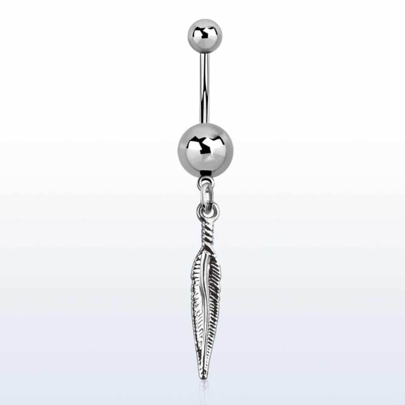 Dangling Feather Navelpiercing