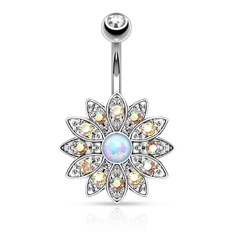 Navelpiercing med Blomma och Stenar AB