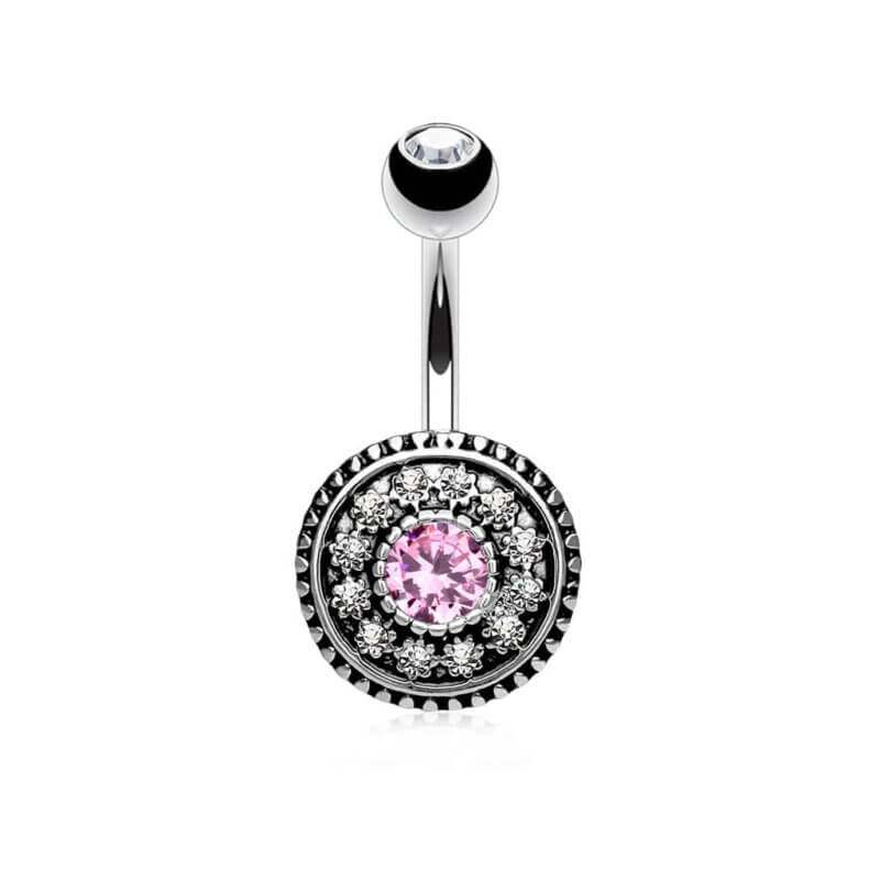Navelpiercing med Rosa Smycke