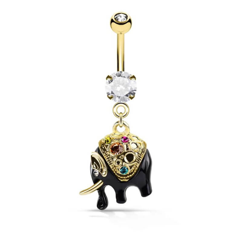 Navelpiercing ned hängande elefant