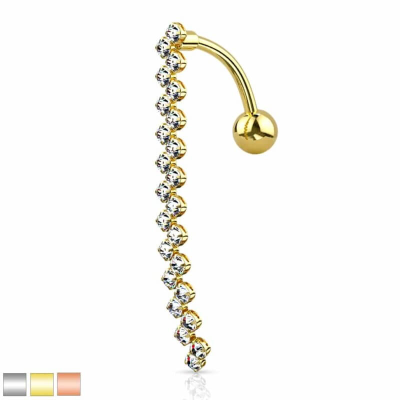 Topdown Navelpiercing Zig Zag