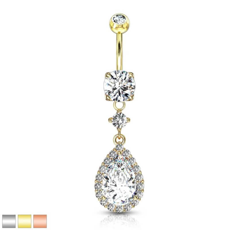 Large Tear Drop Dangle Navelpiercing