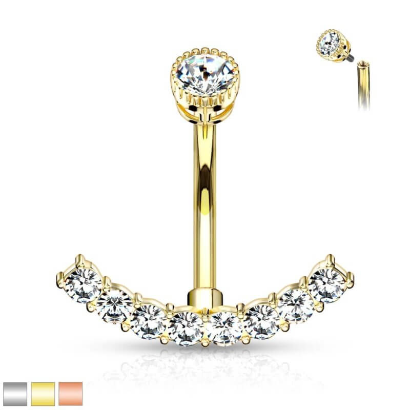 Navelpiercing med Kristallrad