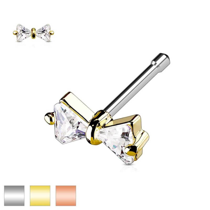 Ribbon Top Nose Bone Stud Rings