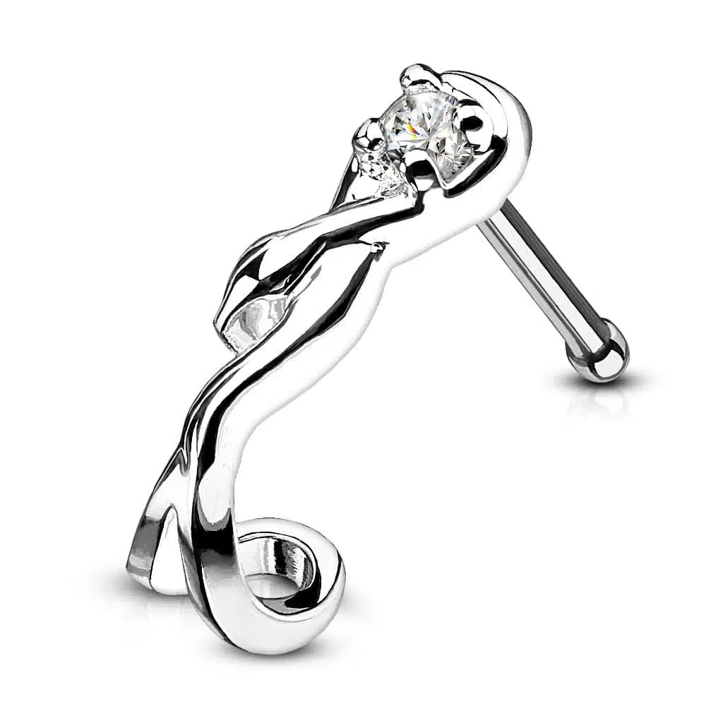 Snake Wrapped Around Crawlers Nose Bone Stud Rings - Bild 2