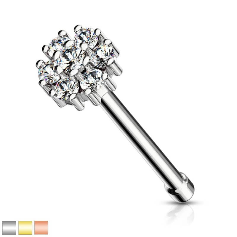 CZ Flower Nose Bone Stud