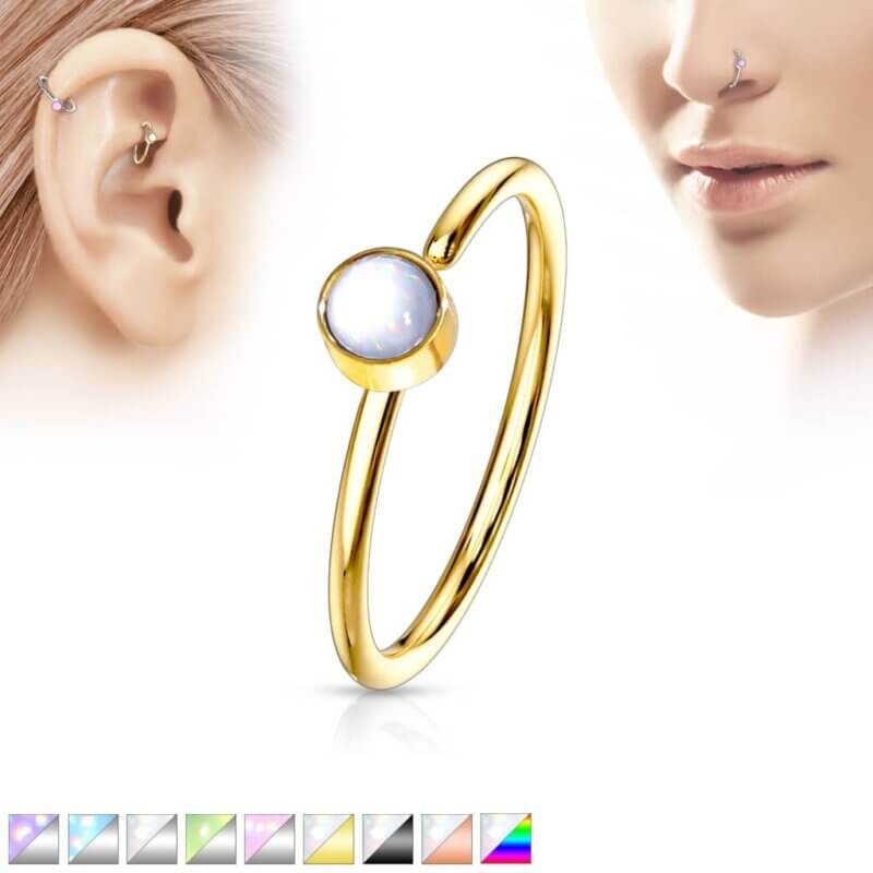 Illuminating Stone Set Bendable Hoop Näsring