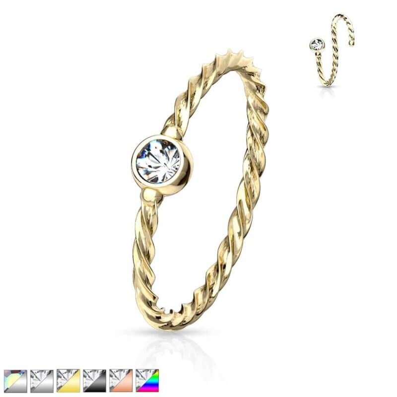 Twisted Rope Bendable Hoop Näsring