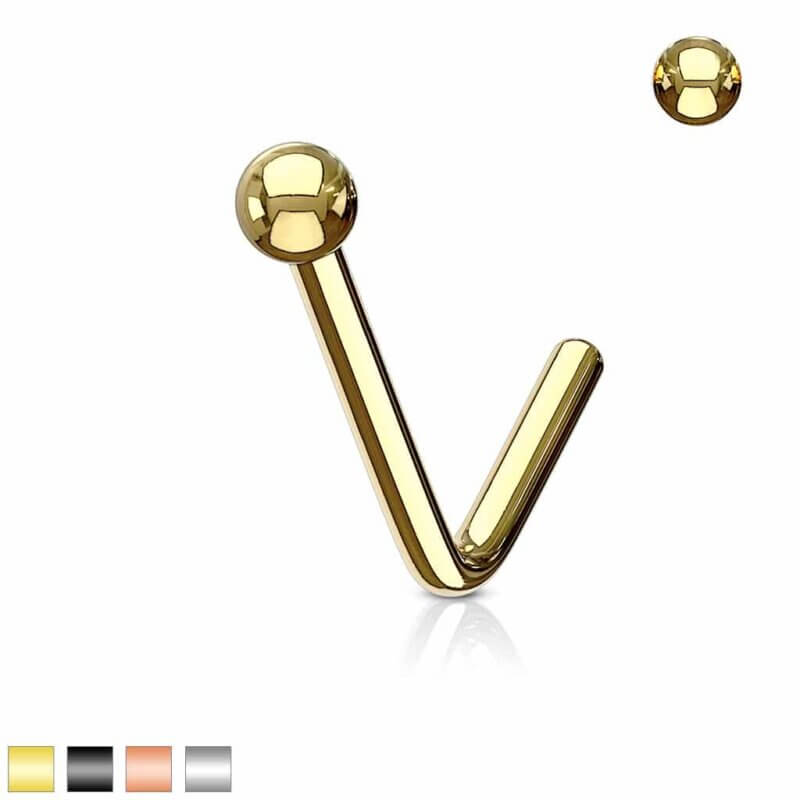 Ball End "L" Bend Nose Stud Rings