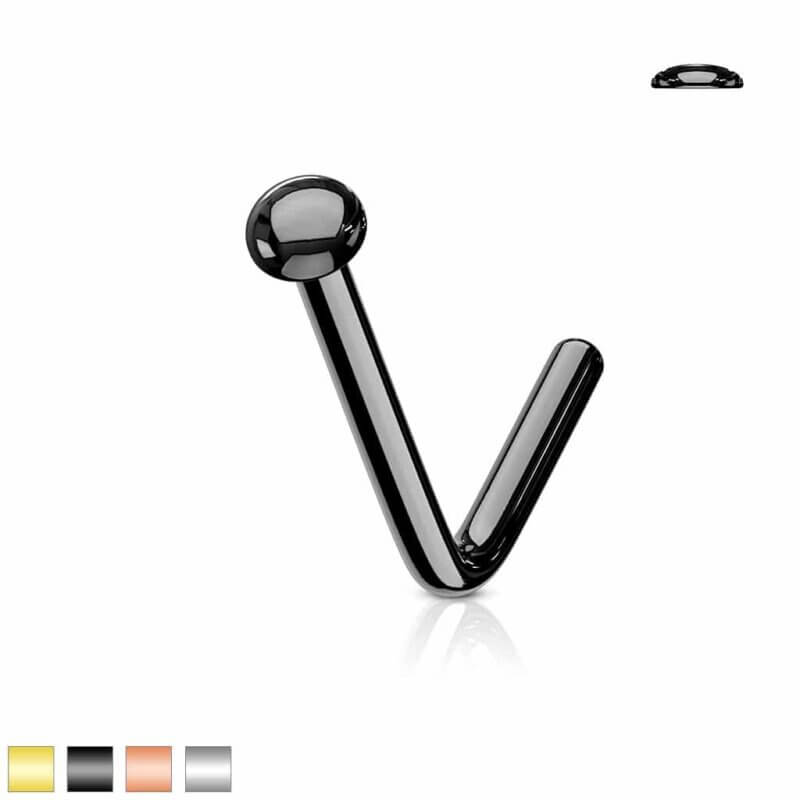 Flat Dome Disc End "L" Bend Nose Stud Rings