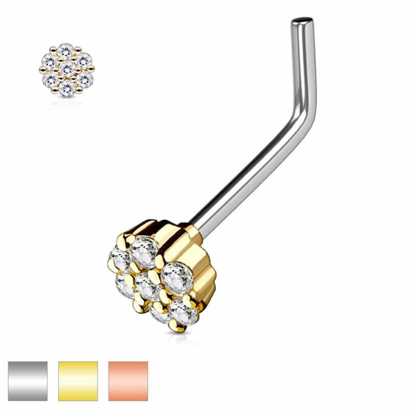 Round Shaped Top L Bend Nose Ring