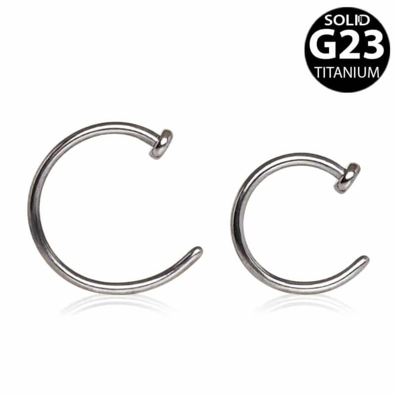 Titanium Flattened Nose Hoop Ring