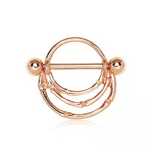 Guldpläterad asymmetrisk Bröstpiercing i roséguld