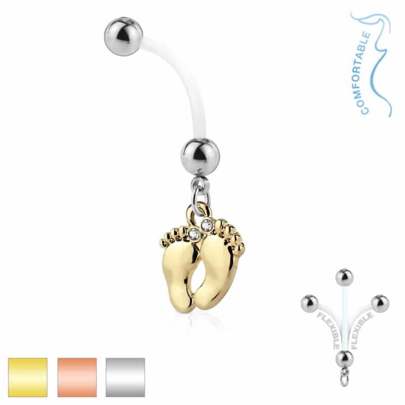 Pregnent Baby Feet Navelpiercing