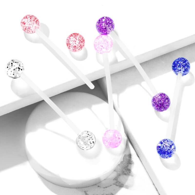Pregnancy Belly Ring with Glitter Balls