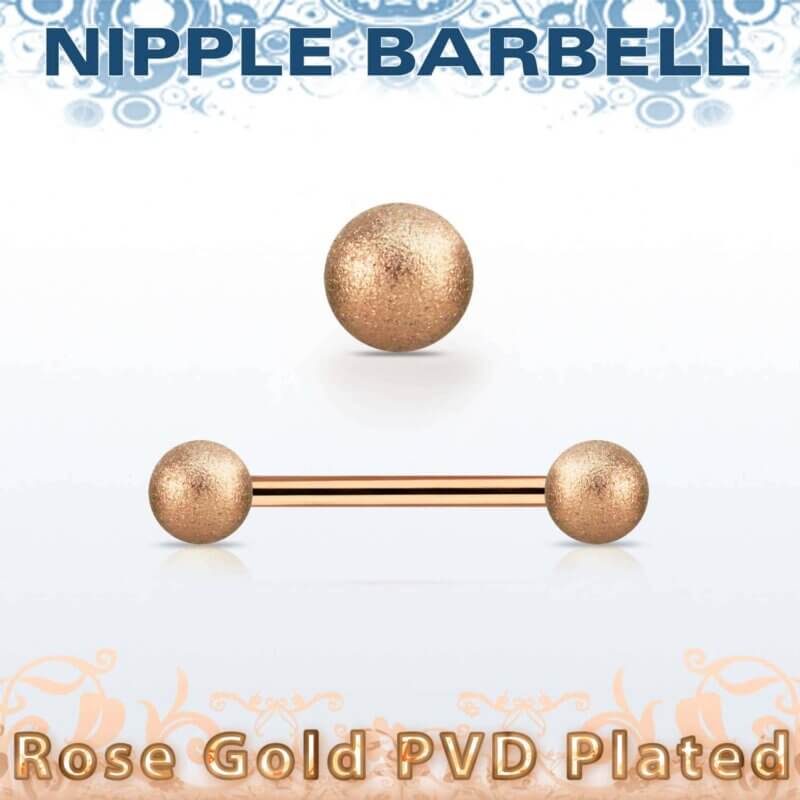 Rose Gold Frosted Nipple Barbell