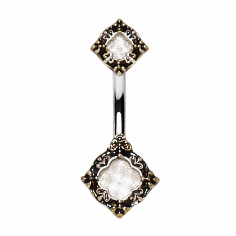 Navelpiercing med Ornament och Kristaller