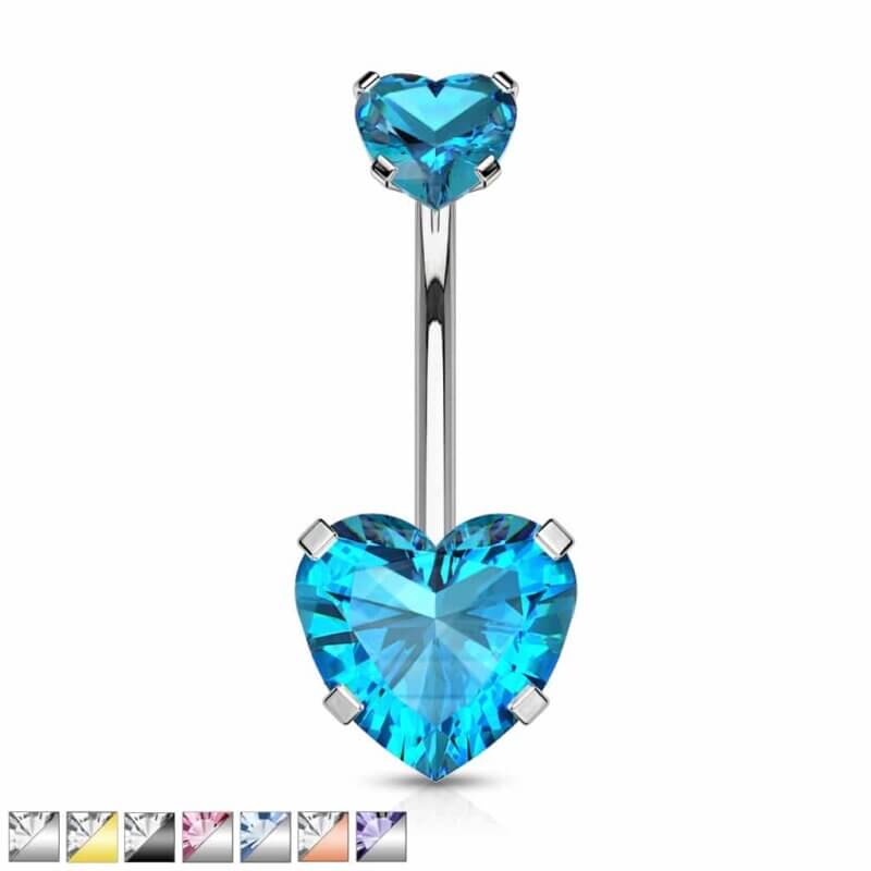 Heart CZ Prong Set Navelpiercing