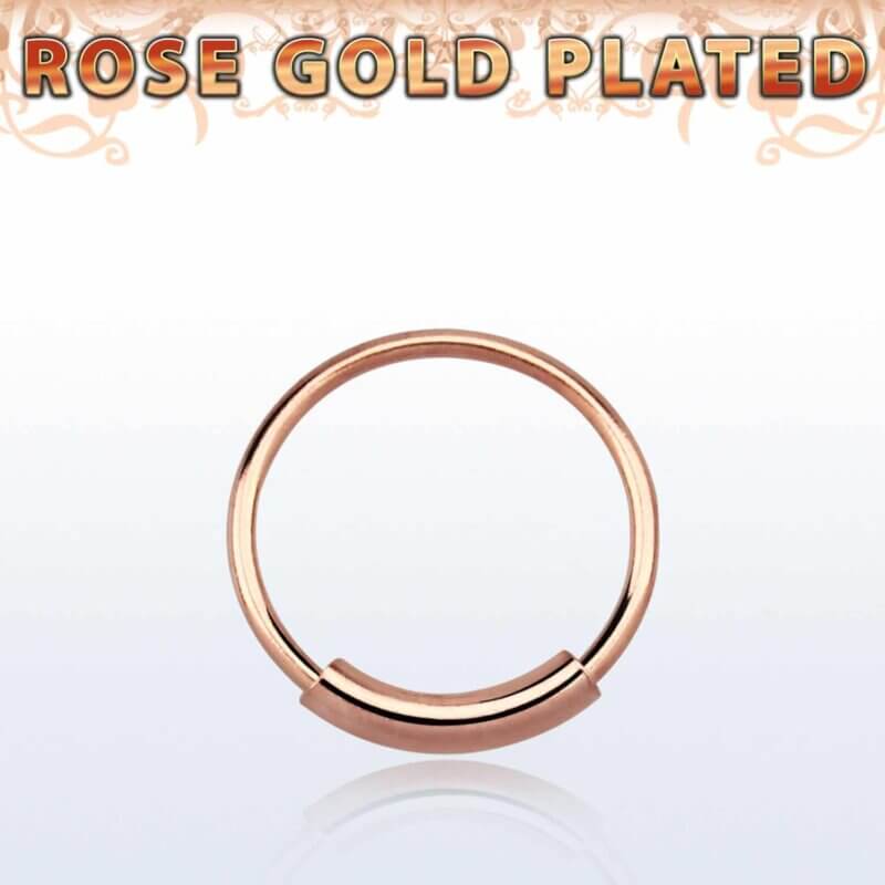 Näspiercing i 925 silver med plätering i roséguld