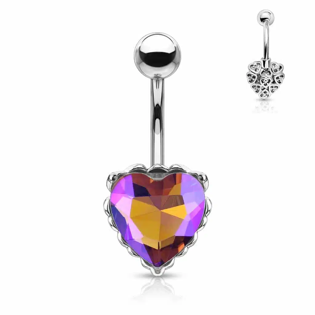 Navelpiercing Hjärta med AB Kristall - Bild 2