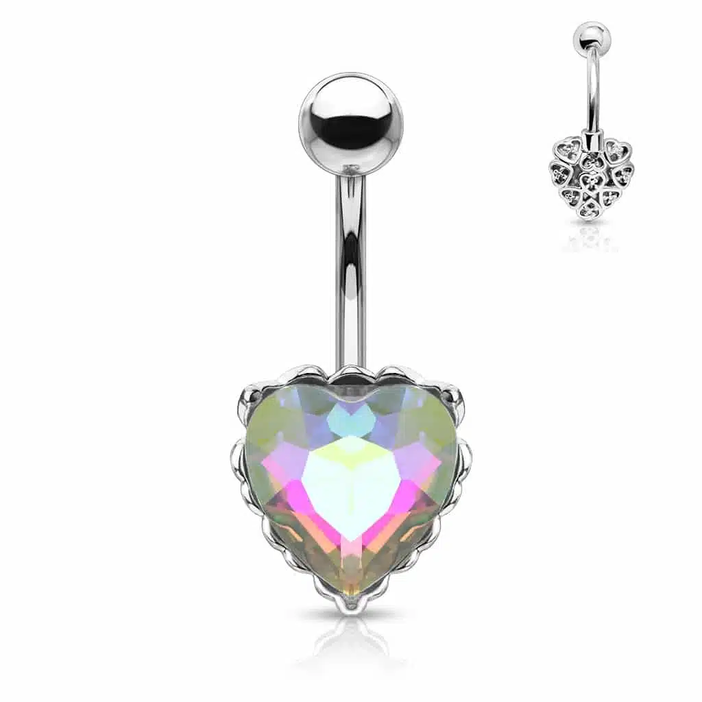 Navelpiercing Hjärta med AB Kristall - Bild 3