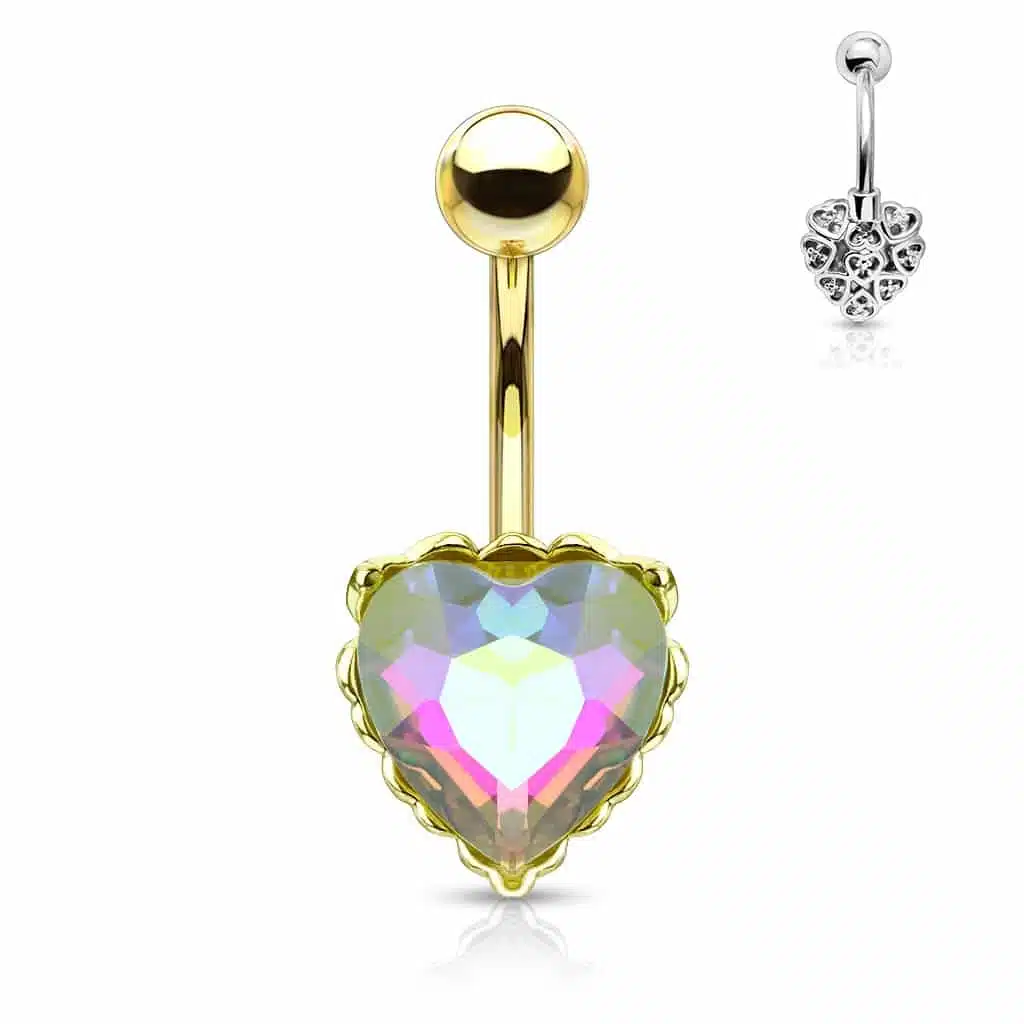 Navelpiercing Hjärta med AB Kristall - Bild 5