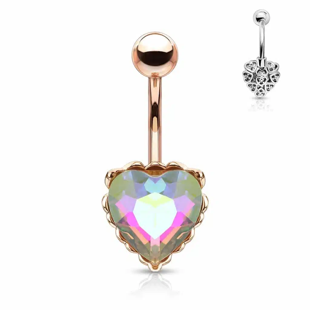 Navelpiercing Hjärta med AB Kristall - Bild 9