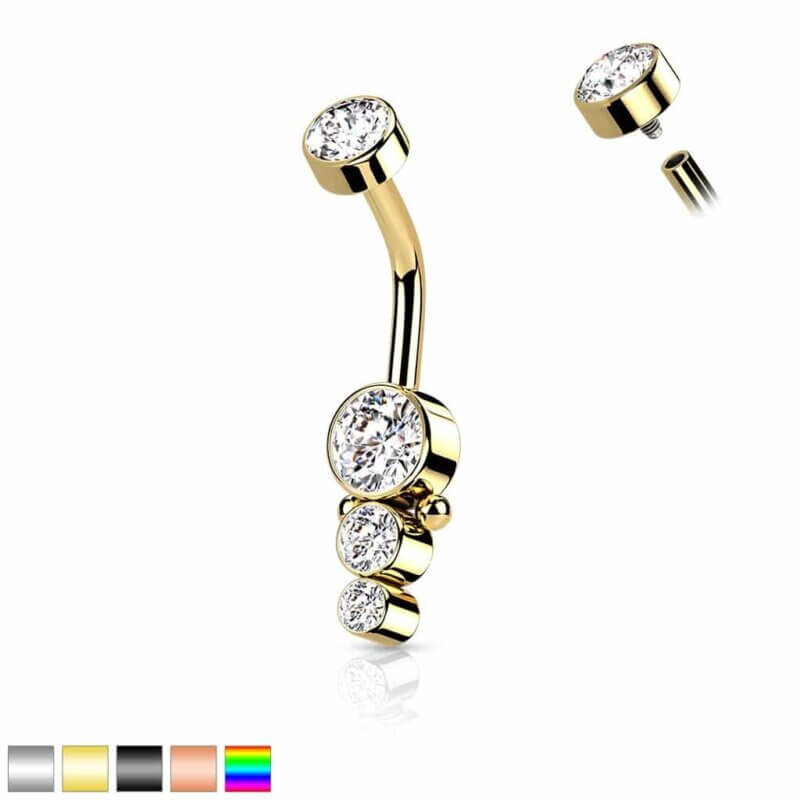 Navelpiercing med Kluster Kristaller