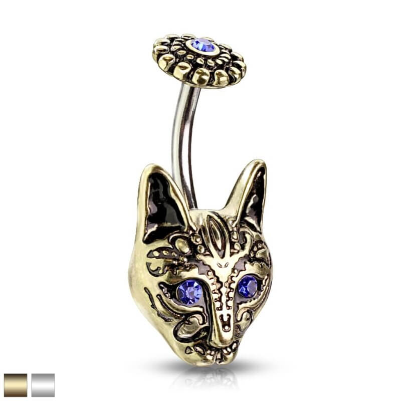 Navelpiercing Katt med Blå Ögon