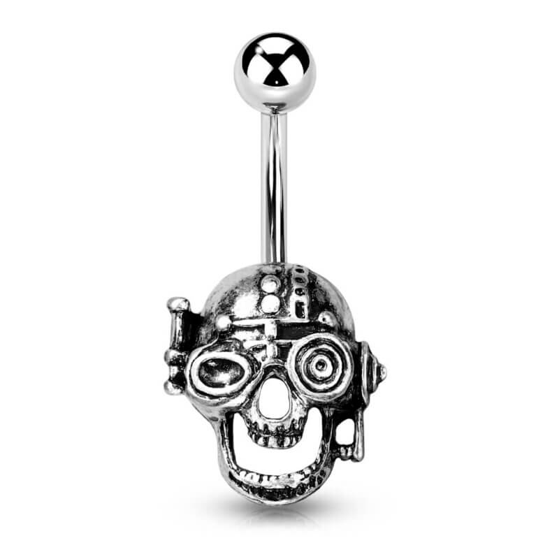 Navelpiercing med Steampunk Döskalle