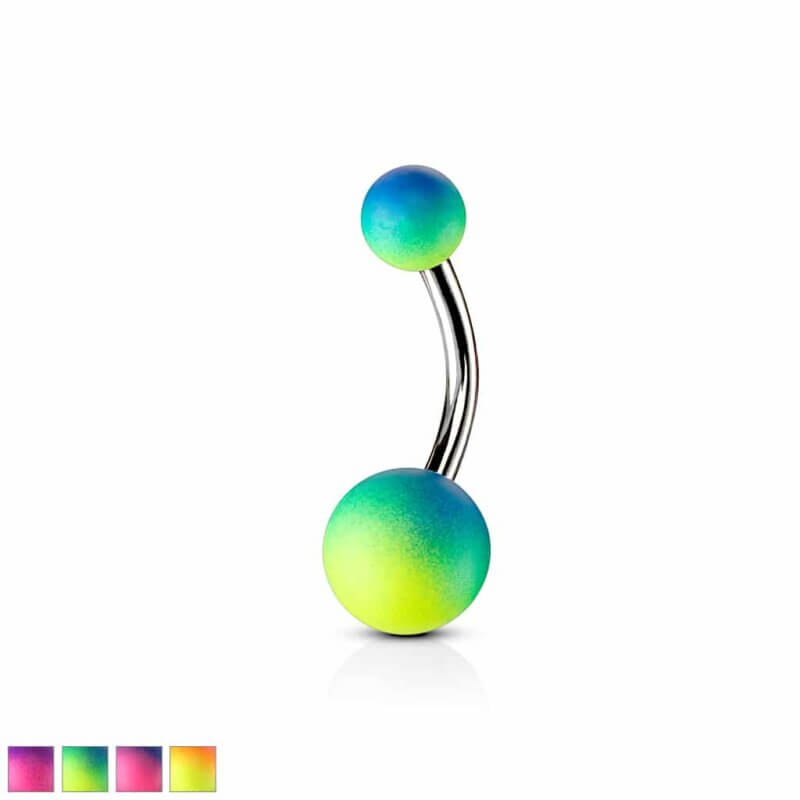 Two Tone Rubber Coating Navelpiercing
