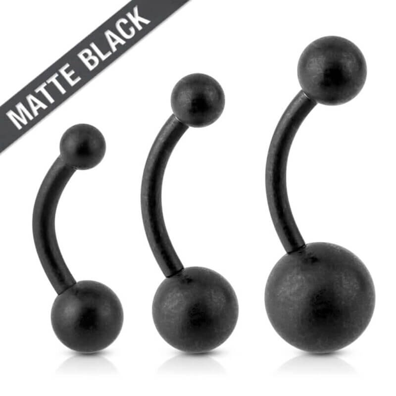 Matte Black IP Navel Ring