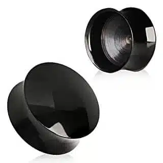 Black PVD Plated Convex Hollow Saddle Plug