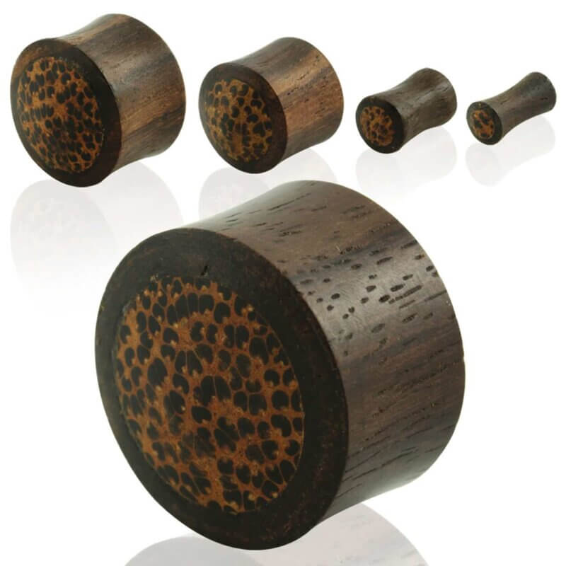 Sono Wood Double Flared Solid Plug with Coconut Wood Inlay