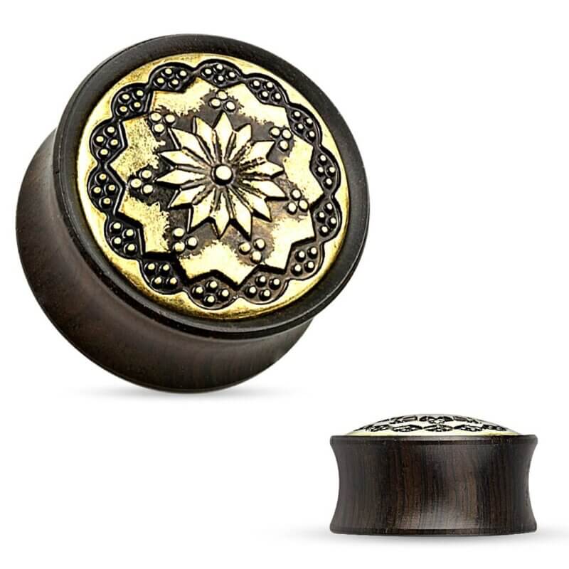 Floral Tribal Pattern Organic Wood Plug