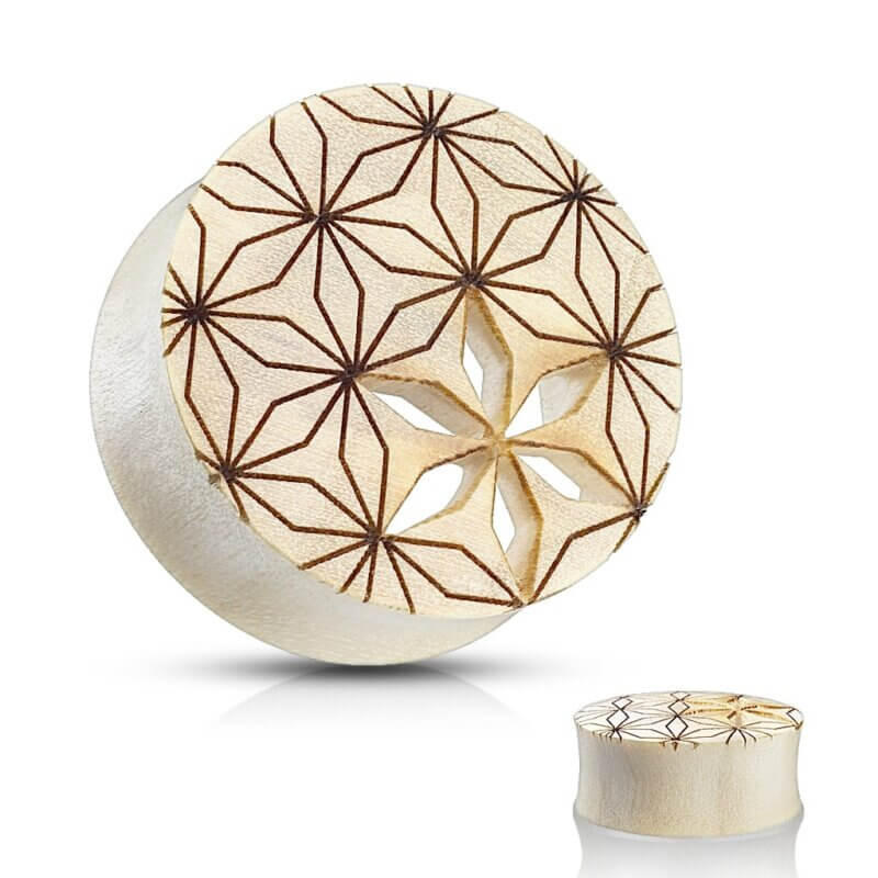 Flower of Life Cut Out Saddle Fit Organic Plug Tunnel