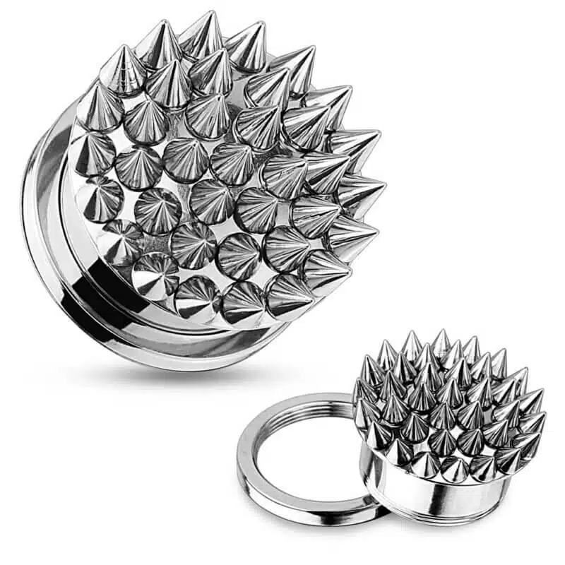 Multi Spikes Screw Fit Stainless Steel Tunnel