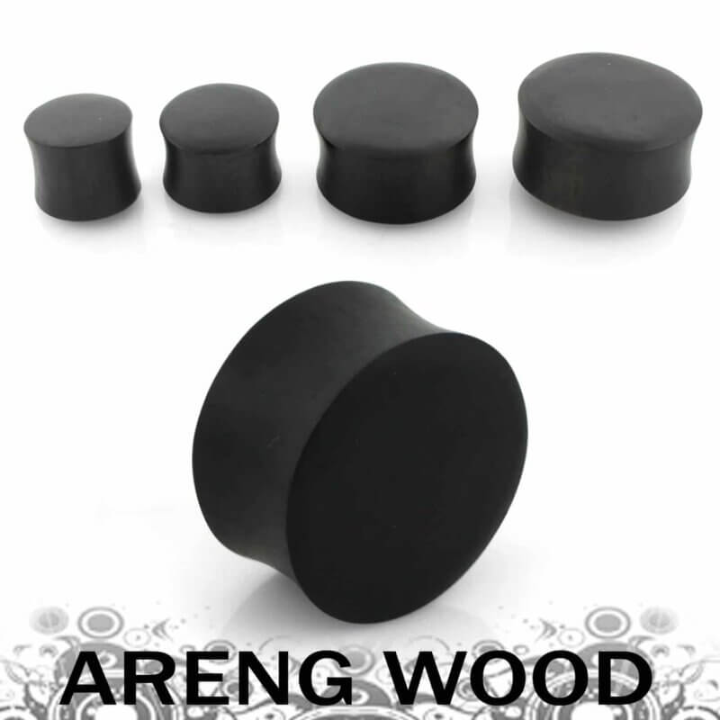 Double Flare Areng Wood Plug